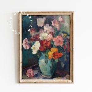 Flowers Painting | Still Life Flowers Printable | Classic Oil Art Print | Home Wall Decor | Vintage Flower Painting DIGITAL DOWNLOAD | SG24