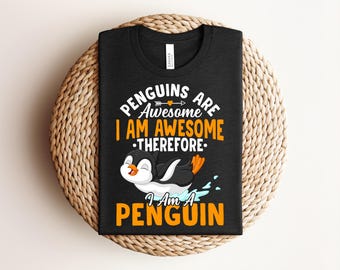 Lustiges Pinguin-Hemd, niedliches Tierlogik-Hemd, Pinguin-Liebhaber-Geschenkidee, Pinguin-Hemd, einzigartige Geschenkidee für Sie oder Ihn, kundenspezifisches Hemd