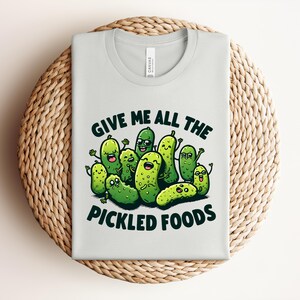 Funny Pickle T-Shirt, Funny Pickle Lover Tee, Cute Cartoon Pickles Design, Foodie Gift, Pickle Obsessed T-Shirt, Unique Gift for Him or Her