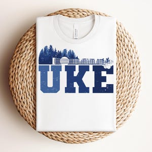 Ukulele T-shirt, Gift for Musicians, UKE Forest Silhouette Shirt, Vintage Style, Ukulele Lover Tee, Midnight Serenade, Ukulele Tee