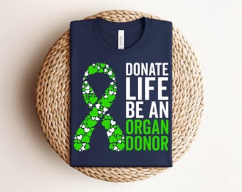 Donate Life Organ Donor Ribbon Shirt, Green Heart Awareness Tee, Gift for Donors, Green Ribbon, Medical Advocate, Fundraising, Unique gift