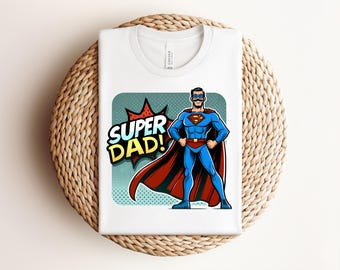 Super Dad Shirt, Comic-Stil, Vatertags-T-Shirt, Held Papa T-Shirt, lustiges Geschenk für Papa von Kindern, Superheld Papa Shirt, Stiefvater Geschenk