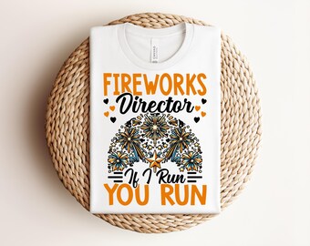 Camiseta de fuegos artificiales, divertida camiseta del Día de la Independencia, camiseta con humor patriótico, camiseta de fuegos artificiales del 4 de julio, regalo de celebración rojo, blanco y azul, único