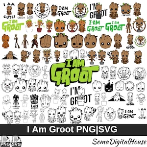 Groot SVG, Groot PNG, Baby Groot png, Ich bin Groot svg, Groot Clipart, Groot Druck Hohe Auflösung-Instant Digital Download 90 Stück Png, SVG