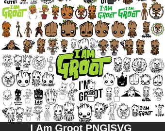 Groot SVG, Groot PNG, Baby Groot png, I am Groot svg, Groot Clipart, Groot Print High Resolution-Instant Digital Download 90 Piece Png, Svg