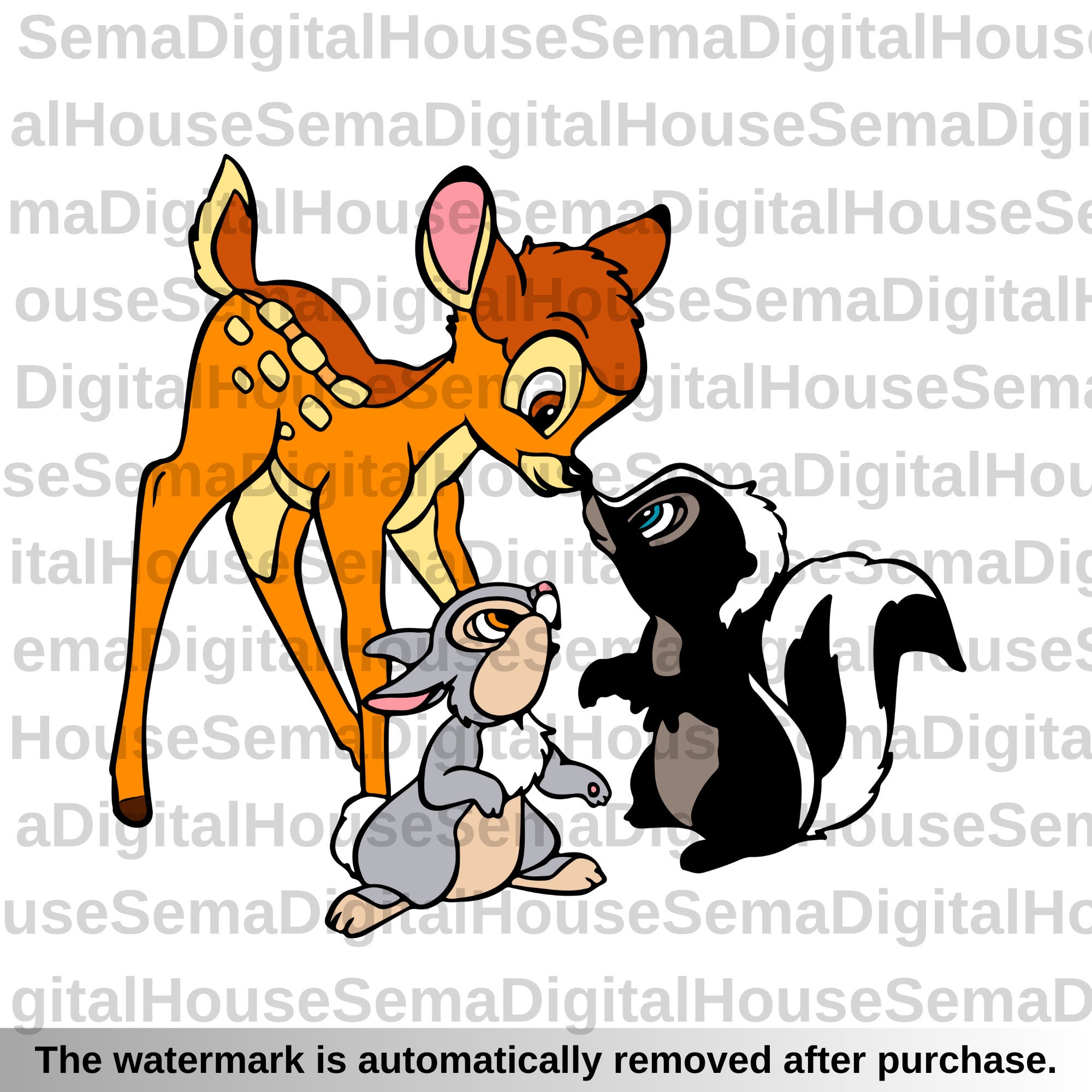Bambi Png, Cartoon Bambi Svg, DXF and PDF Files, 60 Piece,bambi