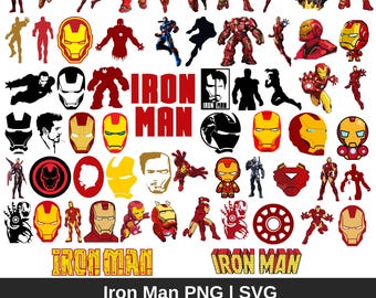 Iron Man Clipart Bundle, Iron Man PNG, Iron Man SVG, Superhero PNG, Stark Png, Digital Design, Instant Download, Superhero Clipart, 60 Piece