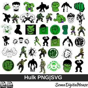 Hulk PNG, Hulk SVG, Superhero PNG, Avengers Png, Svg, Digital Design, Instant Download, Hulk +45 Digital Files, Hulk Clipart, Stickers