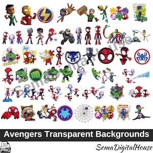 Baby Avengers PNG, Chibi Superheroes for Birthday & Crafts - Iron Man, Hulk, Spiderman - High Quality, Instant Download