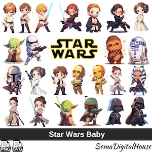 Baby Star Wars PNG, Chibi Star Wars SVG, Mandalorian Svg, Mandalorian Png, Star Wars Clipart, Star Wars Silhouette, Darth Vader Png