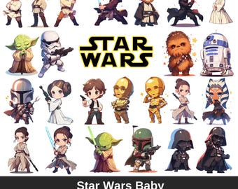 Baby Star Wars PNG, Chibi Star Wars SVG, Mandalorian Svg, Mandalorian Png, Star Wars Clipart, Star Wars Silhuett, Darth Vader Png