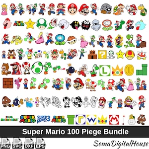 Super Mario PNG, Super Mario SVG, Super Mario Clipart, Super Mario Font, Super Mario Digital Design, Super Mario Cricut, Instant Download
