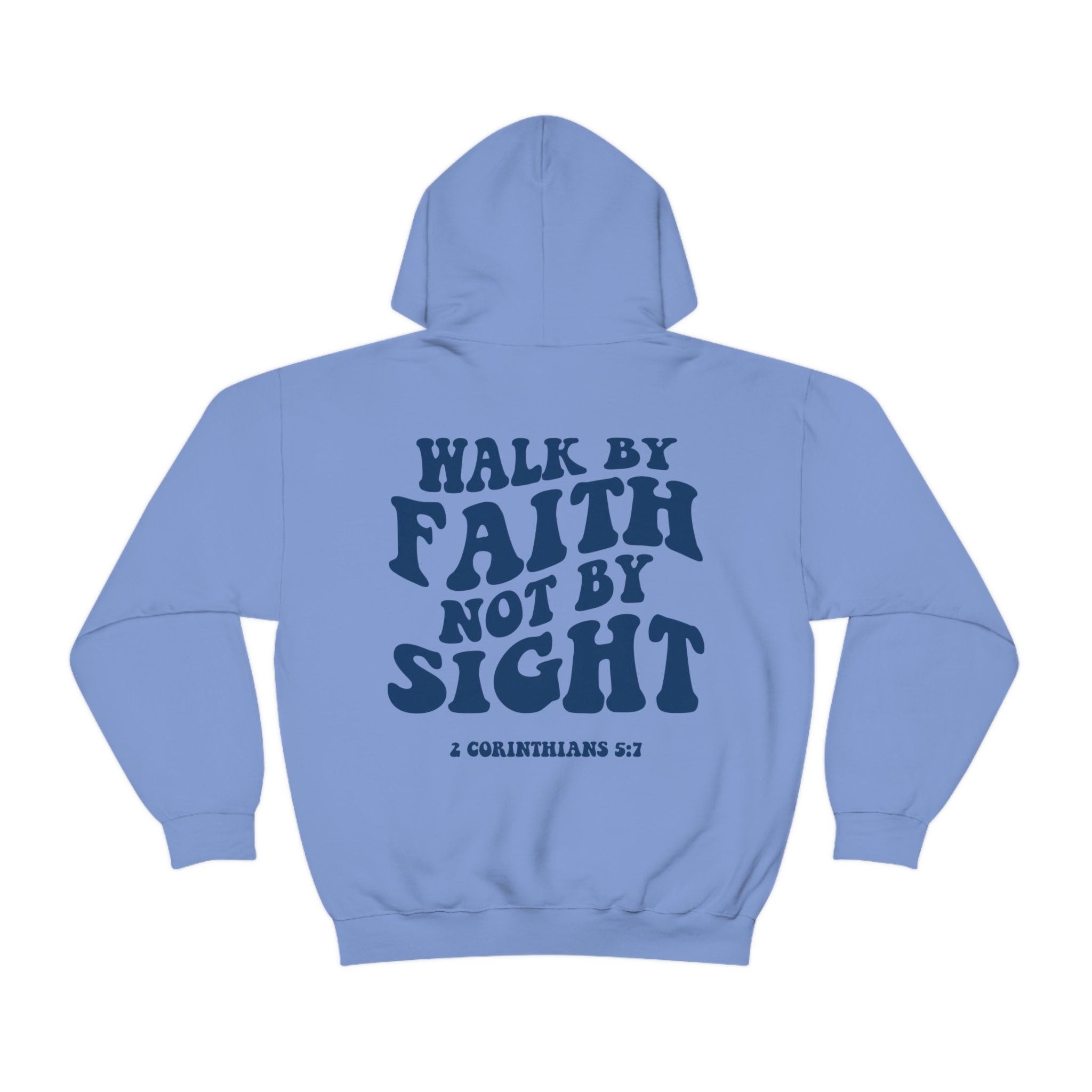 Walk by Faith Hoodie Aesthetic Sweat Preppy Sweat Bible Verse