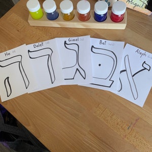 Hebrew Alphabet Cards.