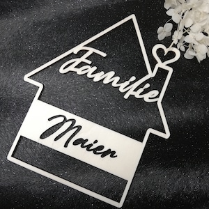 Door wreath for families - personalized door sign - door decoration with name - front door sign last name - entrance door sign with family name