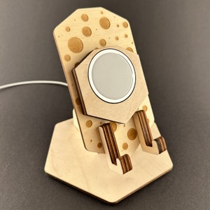 Mobile Phone Holder Iphone 12 13 14 Pro Max MagSafe svg Lasercut Wood Acrylic Bubbles Office Bedside Facetime Video Calling Teams Skype