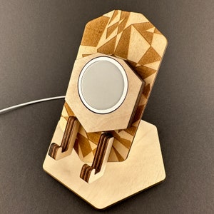 Soporte para celular Iphone 12 13 14 Pro Max MagSafe svg Lasercut Madera Acrílico Triángulos Oficina Oficina Mesita de noche Facetime Video Telefonía TeamsSkype