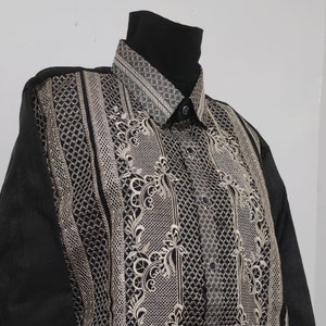 Calado Style Cocoon Barong Tagalog | Modern Barong | Calado Front All ...