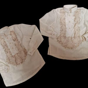 Kids BARONG | Long sleeves |Children&#39;s Barong tagalog made in Lumban, Laguna Philippines | Pinya Organza with inner lining