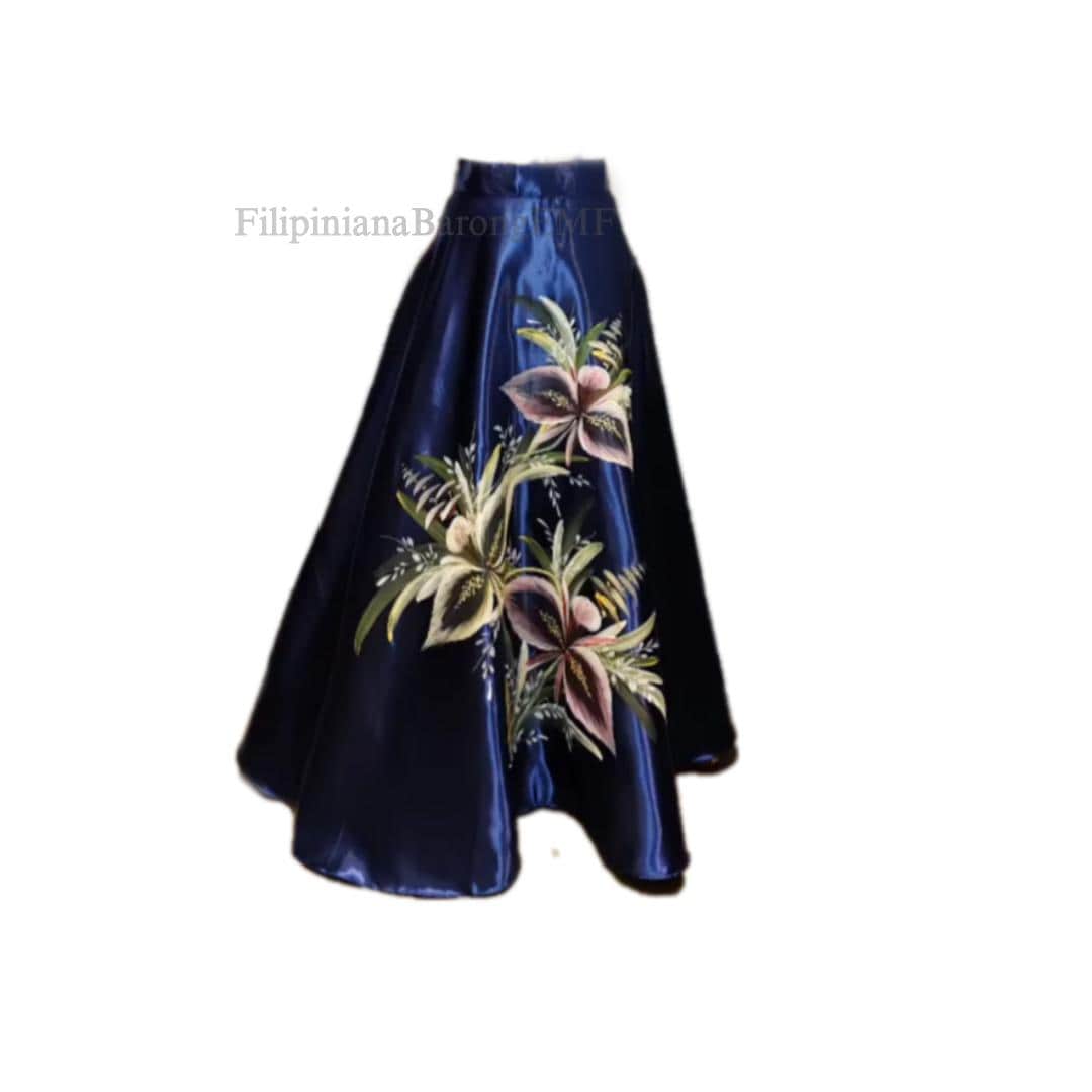 Navy Blue Filipiniana Dress - Etsy