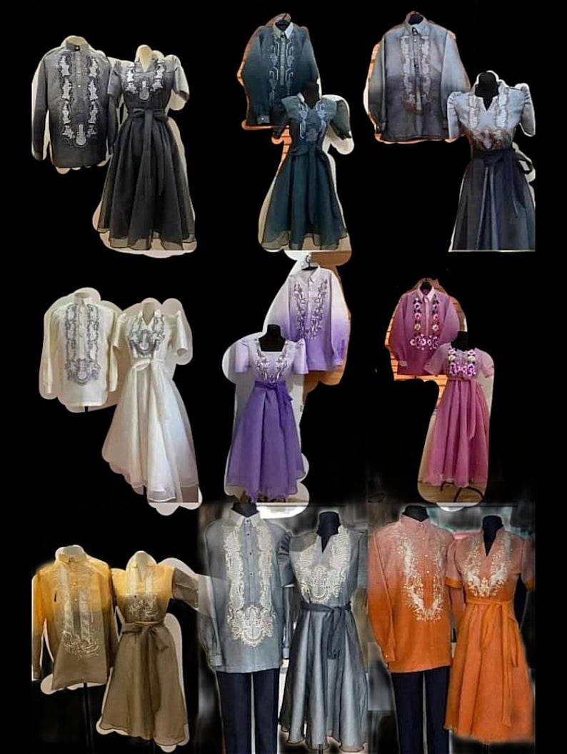 Purple Modern Couple Filipiniana Barong | Random Embroidery Design ...