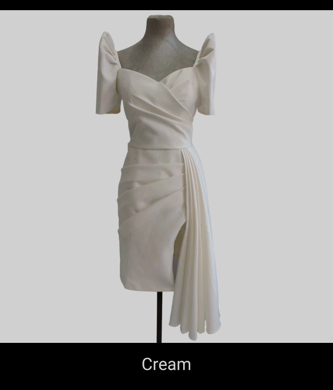 Modern Filipiniana Midi Dress made of high quality duchess | more colors to choose