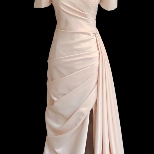 Modern Filipiniana Gown With Slit Duchess Fabric | More Colors to Choose -  Etsy