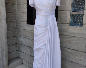 Modern Filipiniana Gown with slit duchess fabric | WHITE | wedding| formal occasion