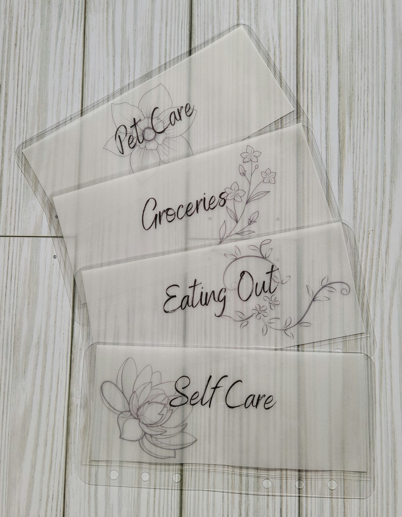 Vellum Cash Stuffing Envelopes Set of 4 Custom Vellum Etsy