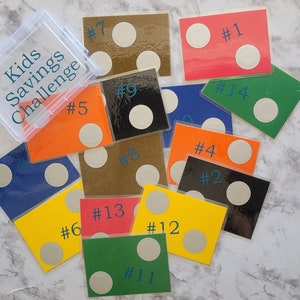 Sfida risparmio bambini l set di 14 buste l risparmi gratta e vinci l set scatola pastelli