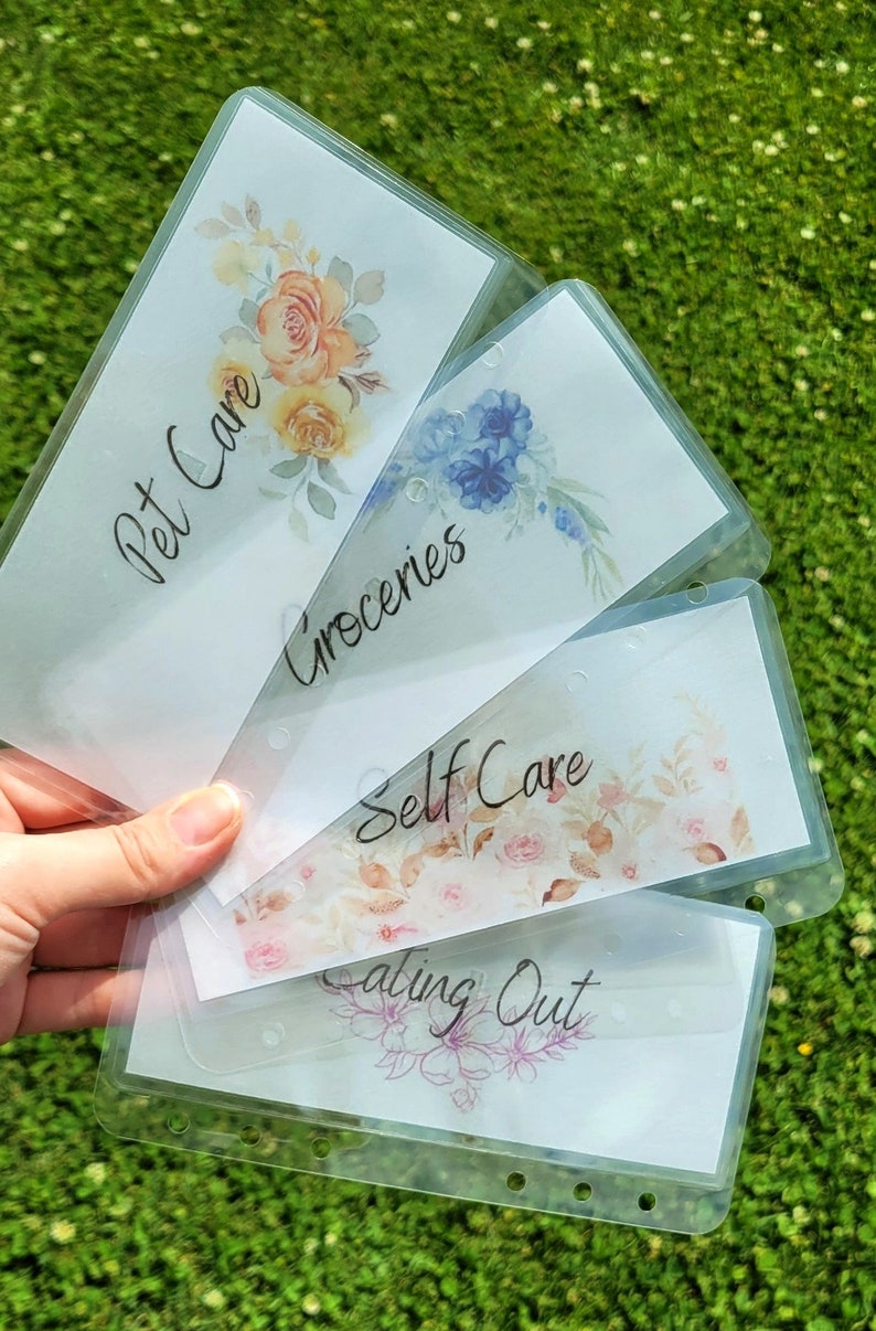 Vellum Cash Envelopes set of 4 Flower Cash Stuffing Envelope Etsy