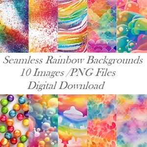 Seamless Rainbow Colored Backgrounds Digital Download