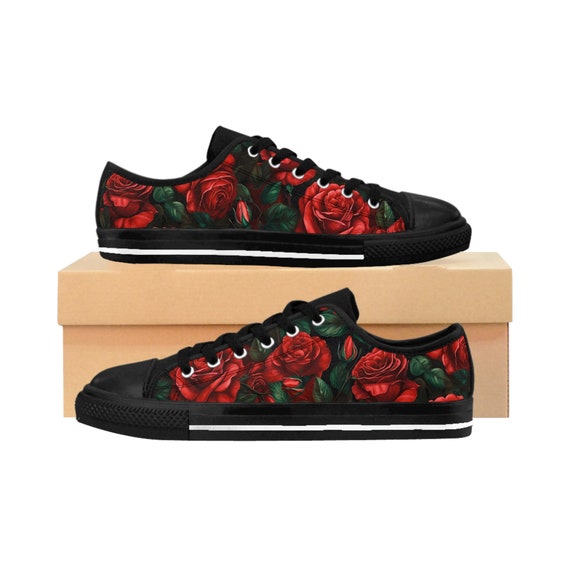 rose print sneakers