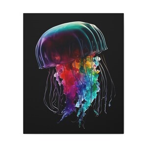 Colorful Jellyfish Canvas Gallery Wrap Ver 1