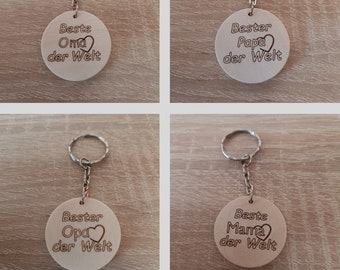 Schlüsselanhänger, Schlüsselbund, Holz Schlüsselanhänger gelasert, Schlüsselanhänger für Mama / Papa / Oma / Opa
