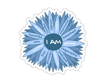 I AM Sticker | Affirmation Sticker, Mental Health Decal, You Are Enough, Best Friend Gift, Laptop Label, Stocking Stuffer