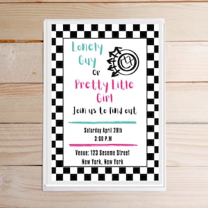 Blink 182 Gender Reveal Customized Invitation | 5x7, Blink 182, Gender Reveal, Instant Download, PDF, Party Invitation