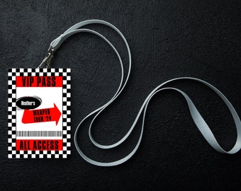 Warped Tour Theme VIP Badge Customize | Warped Tour, Any Birthday, Instant Download, PDF, VIP Badge