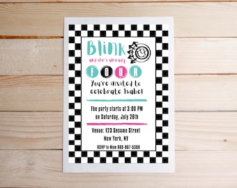 Custom Invitation, Blink 182 Birthday Invitation | 5x7, Blink 182, 1-10 birthday, Instant Download, PDF, Party Invitation