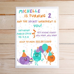 The Bumble Nums Zweiter Geburtstag Einladung | 13x20, Bumble Nums, Super Simple Songs, Sofort Download, PDF, Partyeinladung