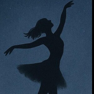 May include: Book cover featuring the title "ALTITUDE" and author "EMA DINKEL". A silhouette of a ballerina in mid-air against a dark blue background. The ballerina is wearing a tutu.