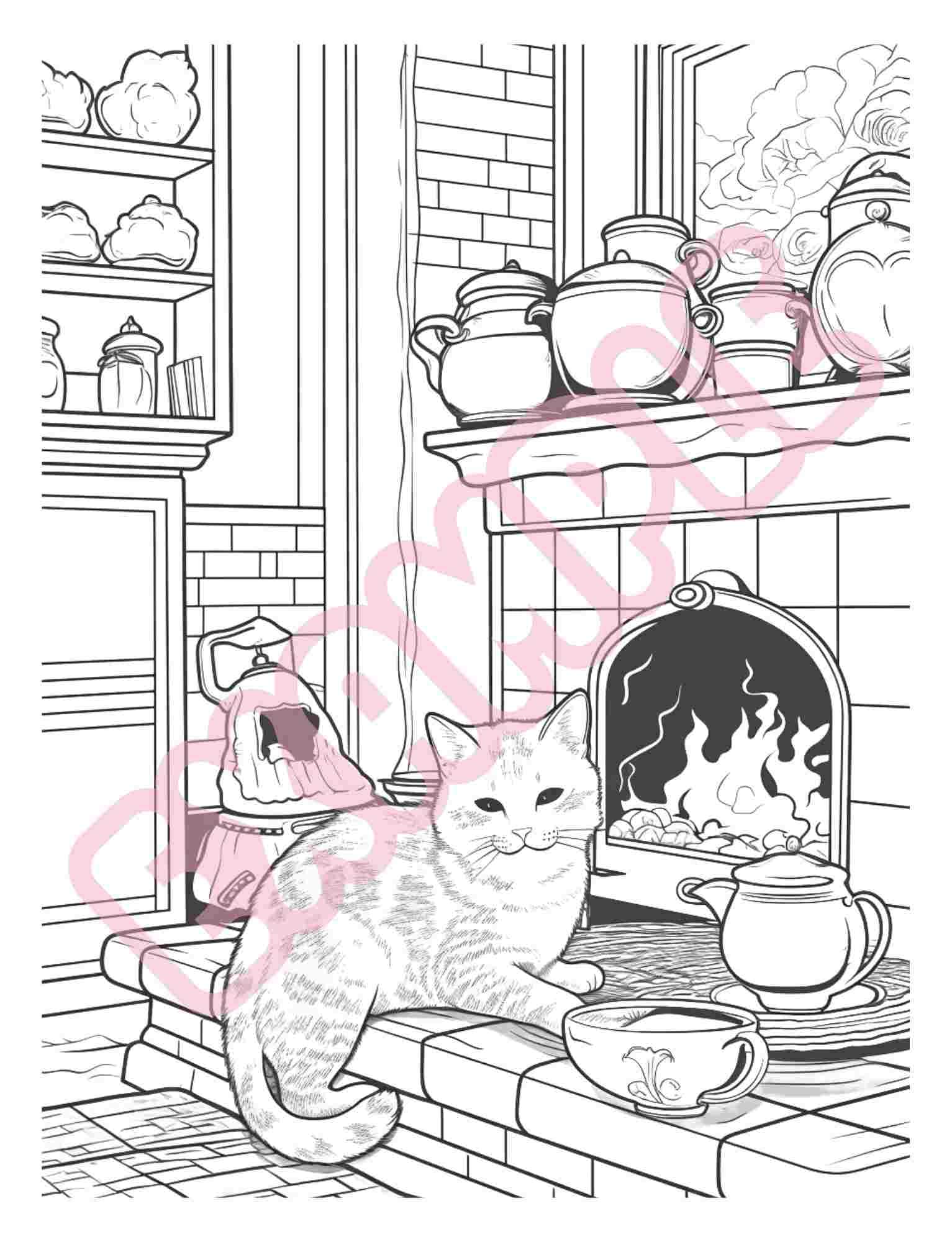Cottagecore Kitchen Coloring Pages Rustic Art Bundle Vintage - Etsy ...
