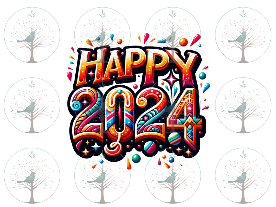 Happy 2024, New Year's Eve Party, Sweatshirt Design, Sublimation File