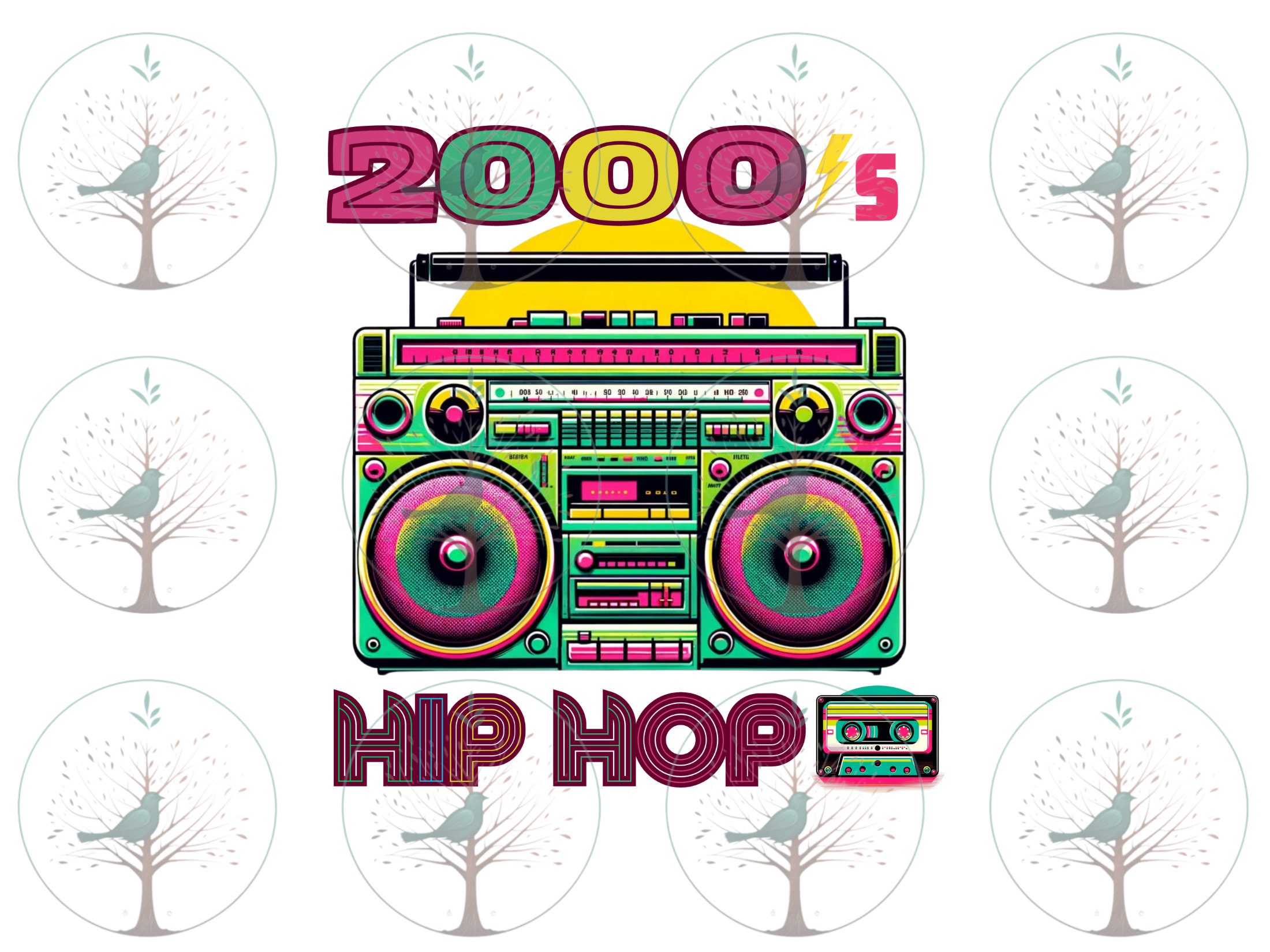 Retro 2000s Boombox Clipart, Vintage Hip Hop Decor, Old School Music ...