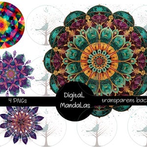 Sacred Geometry Mandala Art Bundle, Meditation Wall Decor Prints, Vibrant Abstract Mandala Designs, Digital Art For Spiritual Spaces