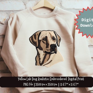 Labrador jaune, clipart broderie réaliste, modèles de T-shirt amoureux des chiens, fichier de sublimation, plusieurs créations, téléchargement numérique PNG instantané