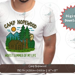 Camp Nopewood - Campamento de verano de terror divertido PNG, Camping retro de terror, Parodia de la máscara de Jason, El peor verano de mi vida, Aire libre, Miedo, Halloween