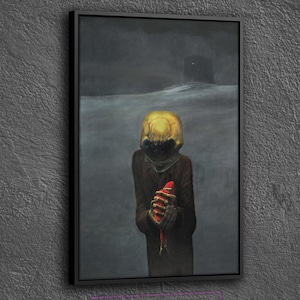 Surreal Art Painting Canvas, Painting of Zdzislaw Beksinski Wall Decor, Surreal Canvas, Surreal Painting Wall Art,Surreal Art Printed Canvas