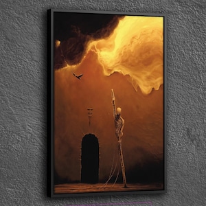 Surreal Painting Canvas, Painting of Zdzislaw Beksinski Wall Decor, Surreal Canvas, Surreal Painting Wall Art, Surreal Art Printed Canvas