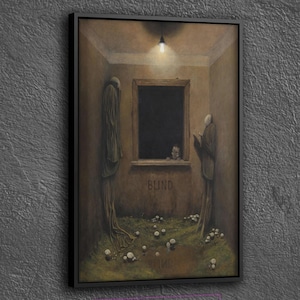 Surreal Painting Wall Art, Painting of Zdzislaw Beksinski Wall Decor, Surreal Canvas, Surreal Painting Canvas, Surreal Art Printed Canvas